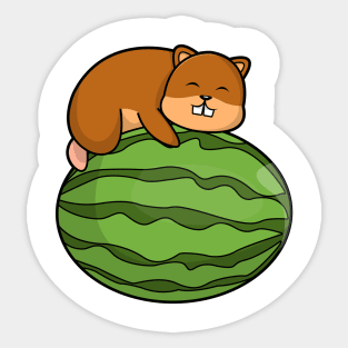 Hamster with Watermelon Sticker